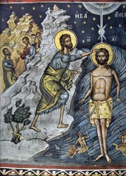Epifanía - Maestro Bizantino - siglo XVI - Fresco - Monasterio de Dionysiou, Monte Athos
