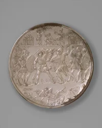Plato con la Batalla de David y Goliat, 629-30