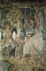 La Anunciación Fresco en Santa Maria Antiqua, 565-578