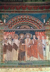 Constantino IV (654-85) otorgando privilegios al obispo Reparato para la iglesia de Rávena, 671-77