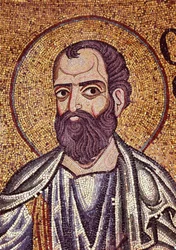 El profeta Malaquías (siglo V a. C.). Obra de un maestro bizantino, mosaico, detalle de la decoración de la Basílica de San Marcos en Venecia (Italia)