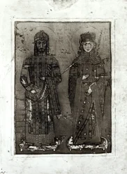 Manuel I Comneno (c.1122-80) y la emperatriz María de Antioquía (d.c.1182)