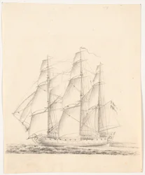 Barco de guerra a toda vela