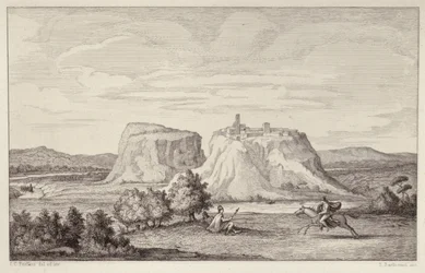 Vista Imaginaria de la Roma Antigua, grabado por B.Barloccini, 1849