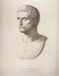 Retrato de Lucius Junius Brutus, grabado por B.Barloccini, 1849