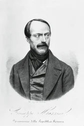 Retrato de Giuseppe Mazzini (1805-1872), patriota, político, filósofo y periodista italiano, grabado