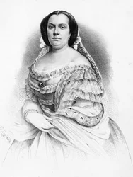 Retrato de Isabel II de Borbón (1830-1904), Reina de España, grabado
