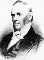 Retrato de James Buchanan (1791-1868), abogado, diplomático y político estadounidense que fue el 15º Presidente de los Estados Unidos de 1857 a 1861, grabado