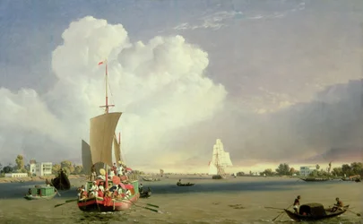 En el río Hoogly en Garden Reach, cerca de Calcuta, 1852