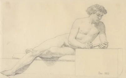 Modelo masculino acostado