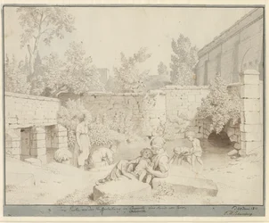 Vista de la conducción de agua romana en Arcueil, París