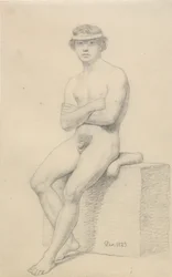 Modelo masculino sentado