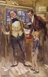 Ilustración para David Copperfield de Charles Dickens (litografía en color)