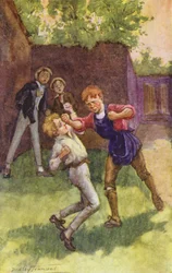 Ilustración para David Copperfield de Charles Dickens (litografía en color)