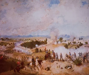 Guerra Mexicano-Estadounidense (1846-48), Batalla de Molino del Rey, tropas estadounidenses atacando