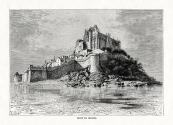 Mont-Saint-Michel, Normandía, Francia, 1879
