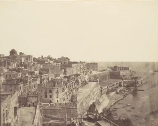 El puerto de La Valeta, Malta, 1850s