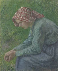 Una campesina sentada