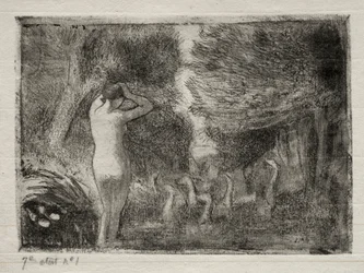 Bañista y gansos, 1895