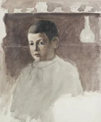 Retrato de Medio Cuerpo de Lucien Pissarro (1863-1944), c. 1875