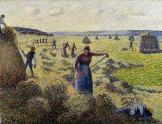 Cosechando Heno en Eragny, c.1887