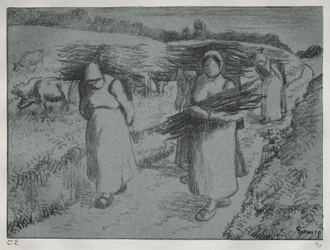 Campesinos llevando fajos, c. 1896