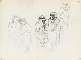 Estudios de dos niños leyendo