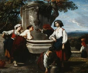 Mujeres de Ossaloise en la fuente, c.1845