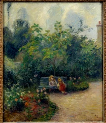 Un rincón del jardín en el Hermitage (el jardín de los Mathurins) 1877. París, museo de Orsay
