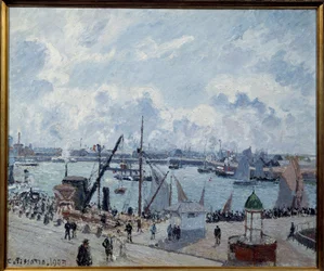 Avant port du Havre, quai de Southampton. Pintura de Camille Pissarro (1830-1903) 1903 Le Havre, Museo de Bellas Artes