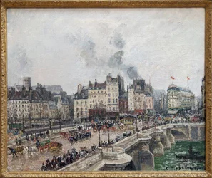 Le Pont Neuf, Pintura al óleo sobre lienzo de Camille Pissarro (1830-1903). Fotografía, KIM Youngtae, Lyon, Museo de Bellas Artes de Lyon.