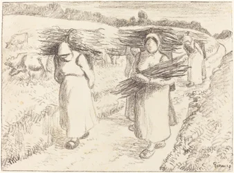 Campesinas llevando leña, 1896