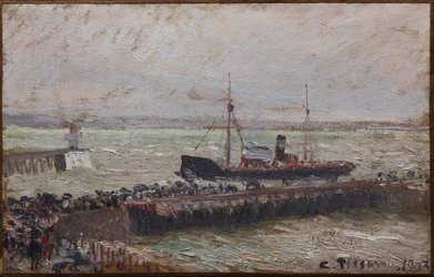 Barco entrando al puerto de Le Havre
