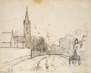 Estudio de Upper Norwood, Londres, con la Iglesia de Todos los Santos