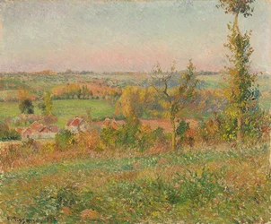 Las colinas de Thierceville vistas desde el camino rural, alrededores de Eragny