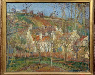 Los Tejados Rojos, esquina del pueblo, invierno