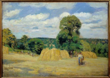 La cosecha en Montfoucault en Mayenne. Pintura de Camille Pissarro (1830-1903) 1876. París, museo de Orsay