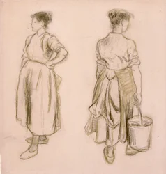 Dos estudios de una niña