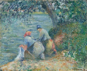 Lavanderas en la orilla del agua, Pontoise, 1878