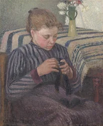 Mujer remendando
