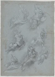 Estudios para la Virgen y el Niño (recto)