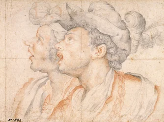 Dos cabezas de jóvenes, ca 1590
