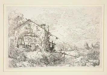Paisaje con mujer junto a un pozo, de la serie Vedute (Vistas)