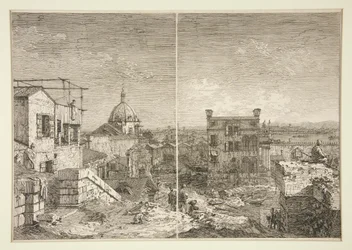 La casa de la inscripción [y] La casa del perstilo, de la serie Vedute (Vistas)