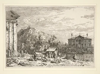 El mercado de Dolo, de la serie Vedute (Vistas)