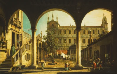 Un capricho de la Scuola di San Marco, Venecia, desde el Palazzo Grifalconi-Loredan
