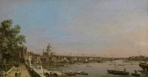 Londres y el Támesis vistos desde la terraza de Somerset House en dirección a la catedral de San Pablo