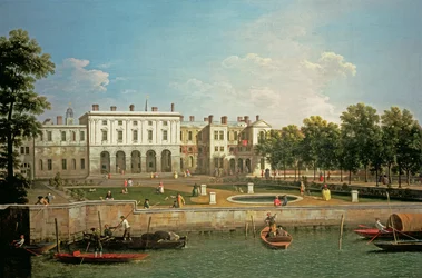 Antigua Casa Somerset desde el Río Támesis, c.1746-50