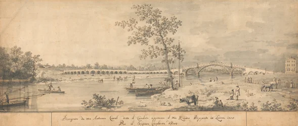 Old Walton Bridge visto desde la costa de Middlesex