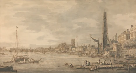 La ciudad de Westminster desde cerca de la Puerta del Agua de York